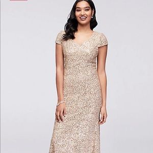 Appliquéd Lace Short- Sleeve Mermaid Gown